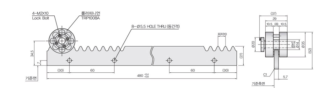 TRP1008A & TRC100 도면